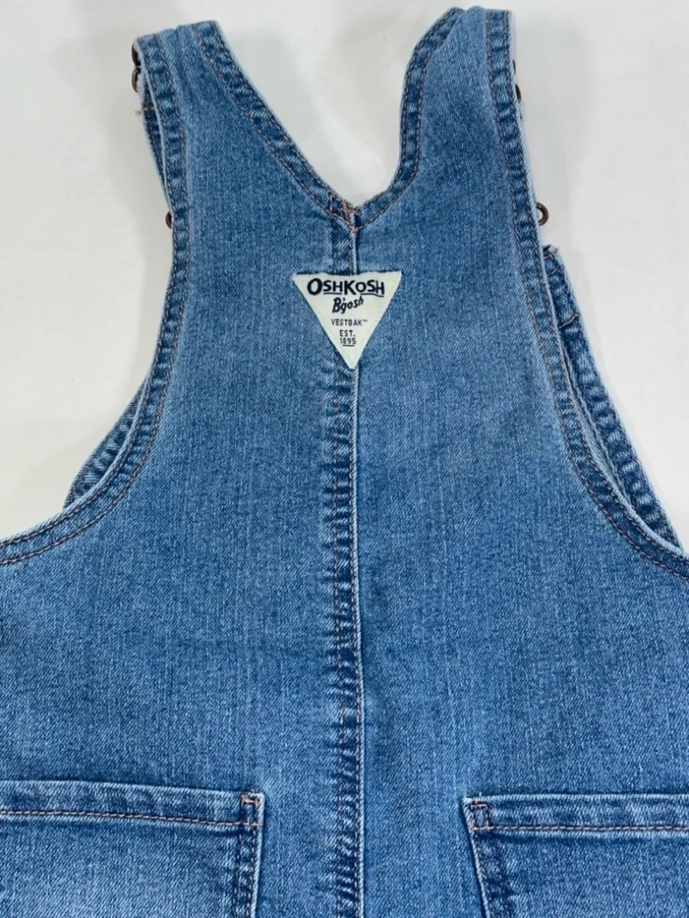 OshKosh B'Gosh  Denim Short Overalls 3T Embroidered Floral Jean Shortalls